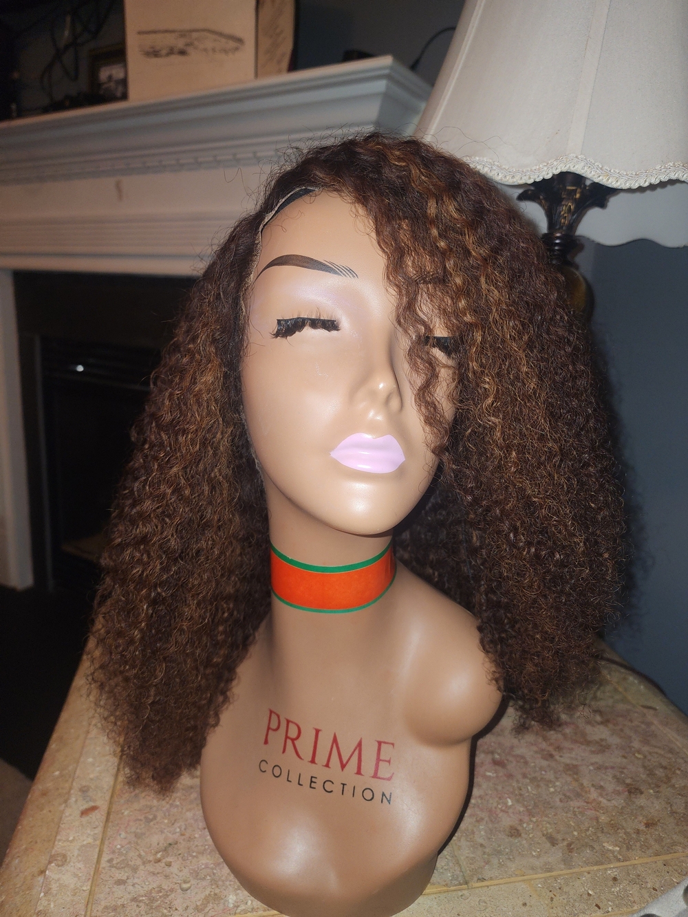 Pure Collection Kinky Curly Human Hair Wig in Brown with Subtle Highlights
